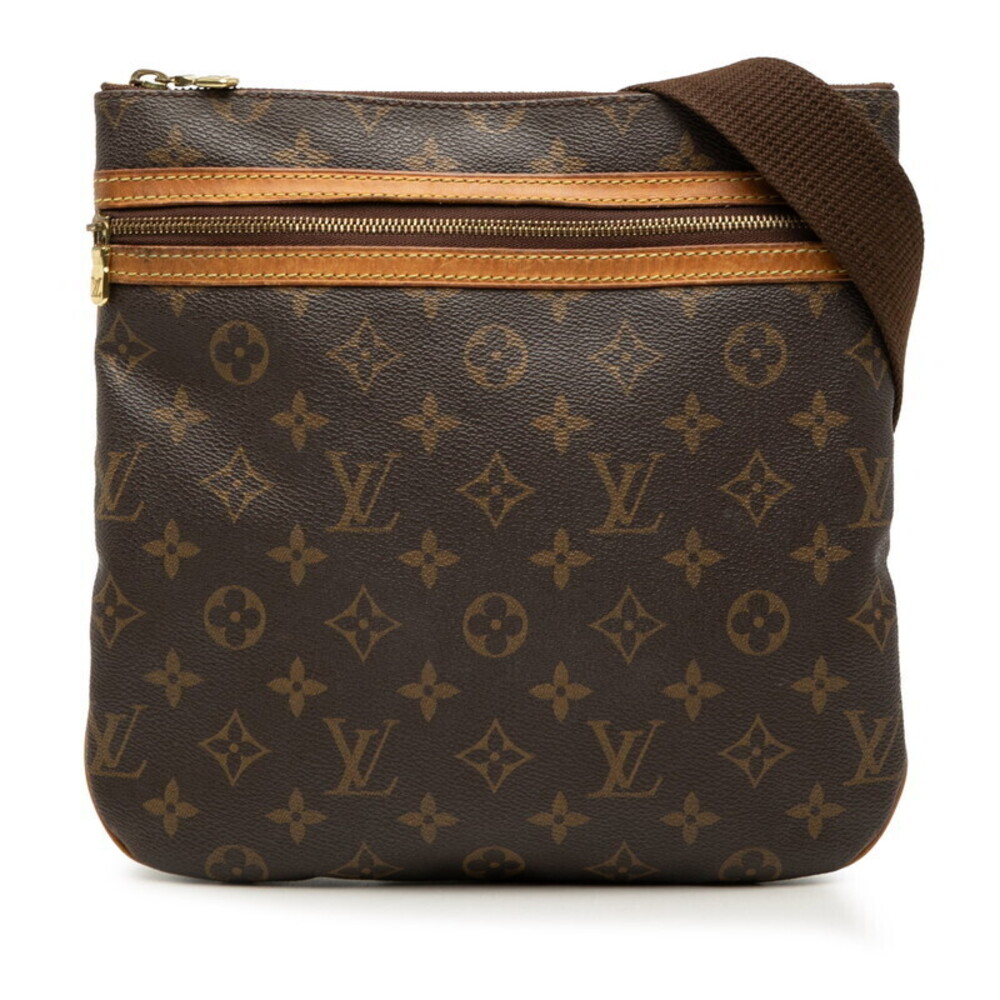 Louis Vuitton Monogram Pochette Bosphore Crossbody Bag Brown Leather